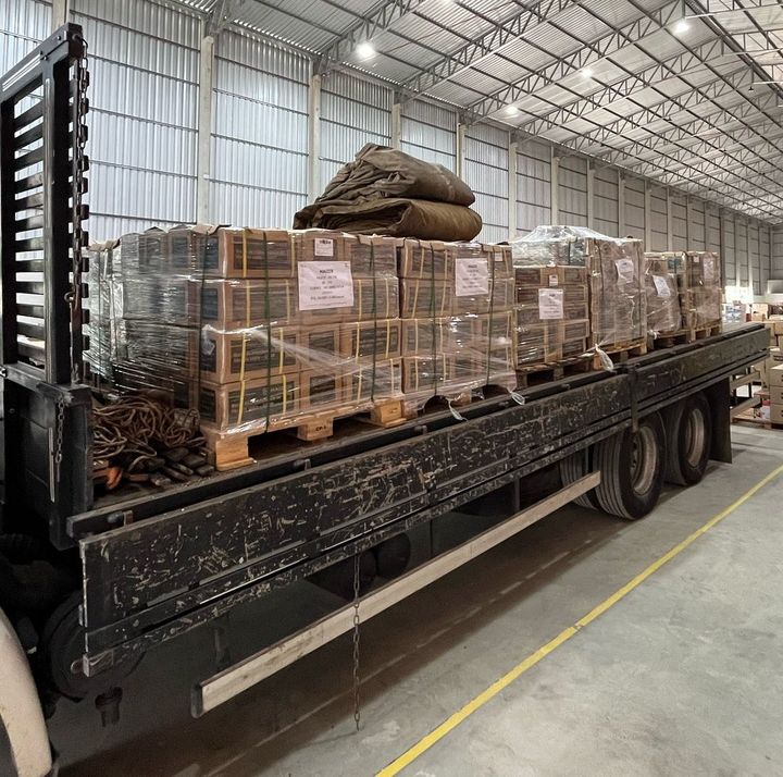 Carregamento de pallets Haizer para expedição — logística