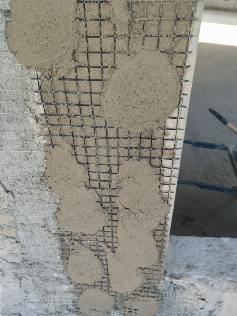 FachaFibra reforçando o revestimento de fachada — obra AC2R Construções